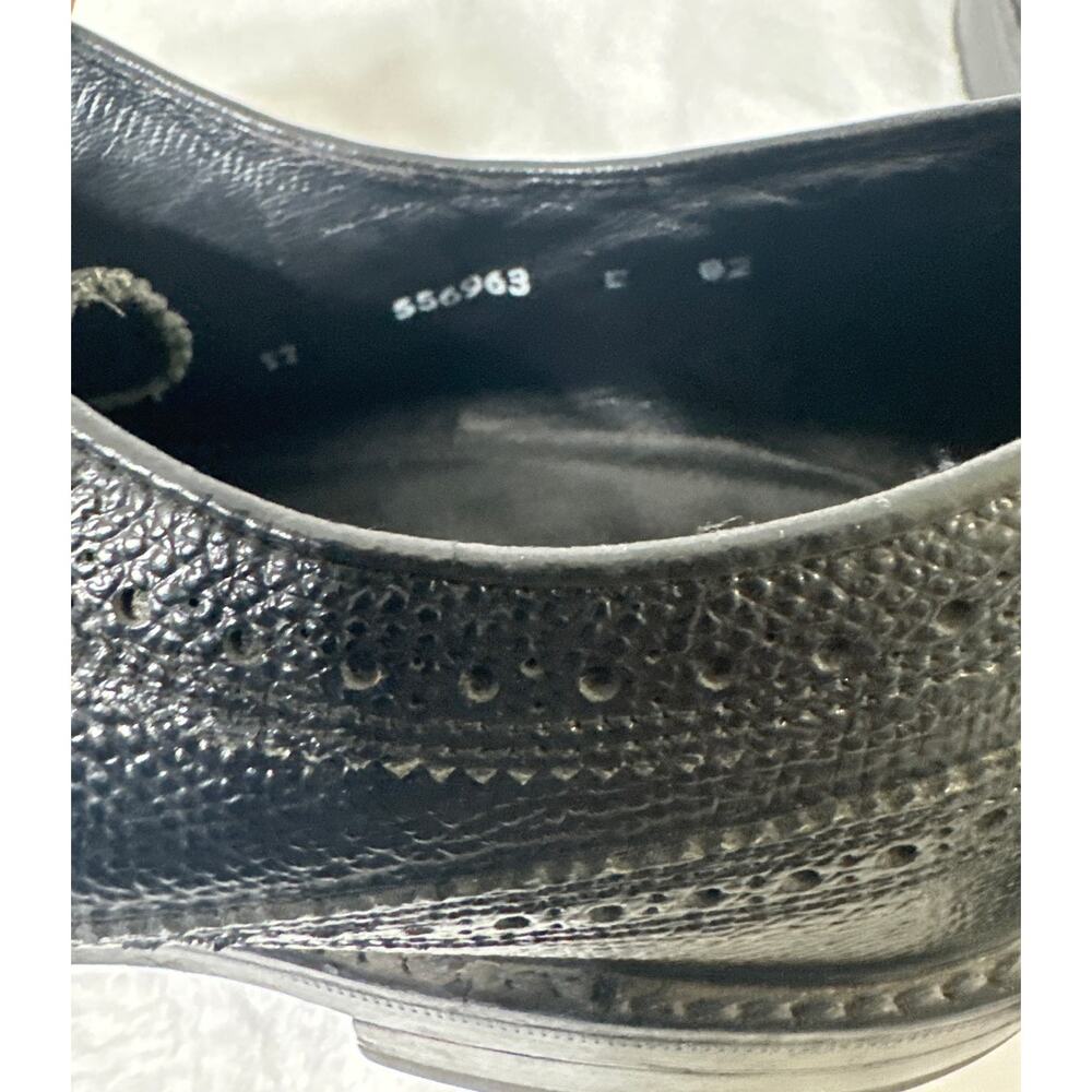 FLORSHEIM Black Leather Wingtip Oxford Shoe Sz 9 D - Picture 6 of 8